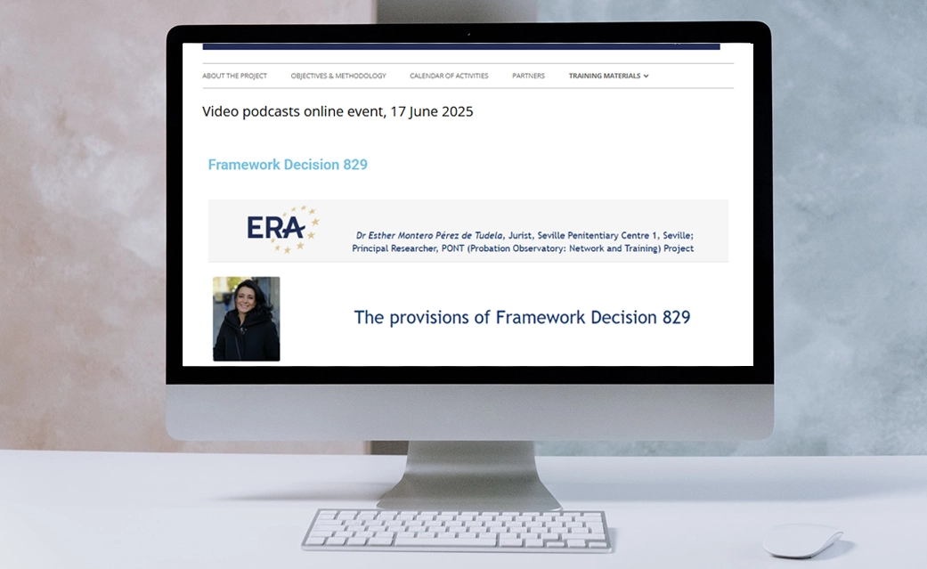 Detention, Alternatives, Mutual Trust and Mutual Legal Assistance. Several e-presentations and video podcasts on various topics like The European Prison Rules or Framework Decision.